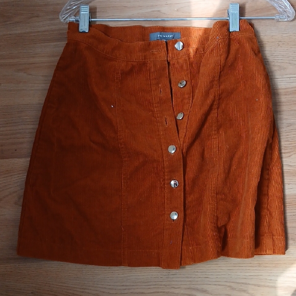 Primark Rust Button-Up A-Line Skirt - Picture 1 of 4